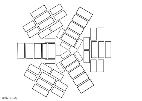 This is a template for a "three" pinya. Castellers in the technical team put the names of the people in the squares, to set them up in every place. PHOTO: Birreiros